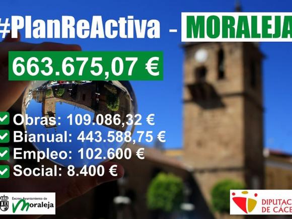 LA EXCMA. DIPUTACIÓN PROVINCIAL DE CÁCERES #REACTIVAPARA MORALEJA SE HAN CONCEDIDO 109.086,32 € 